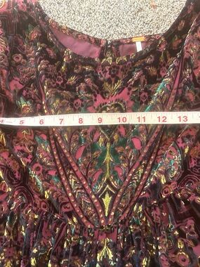 Free PeopleVelvet Burnout Jewel-Tone Embroidered Dress